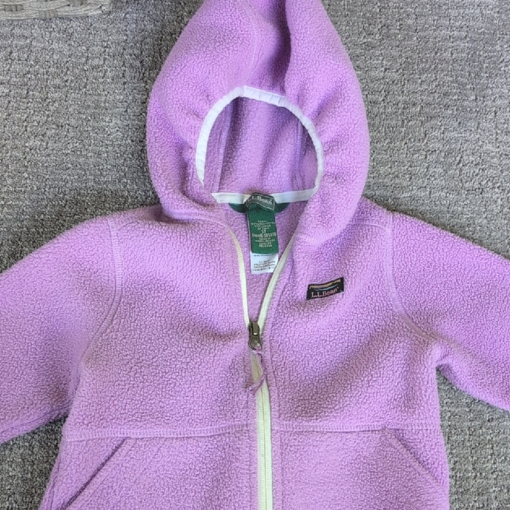 L.L. Bean Purple Fleece Hoodie with Full Zip and Hood